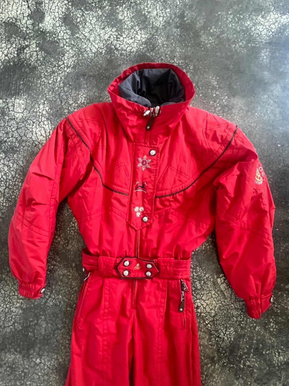 Obermeyer Vintage Red Ski Suit, “Anna,” Size 8